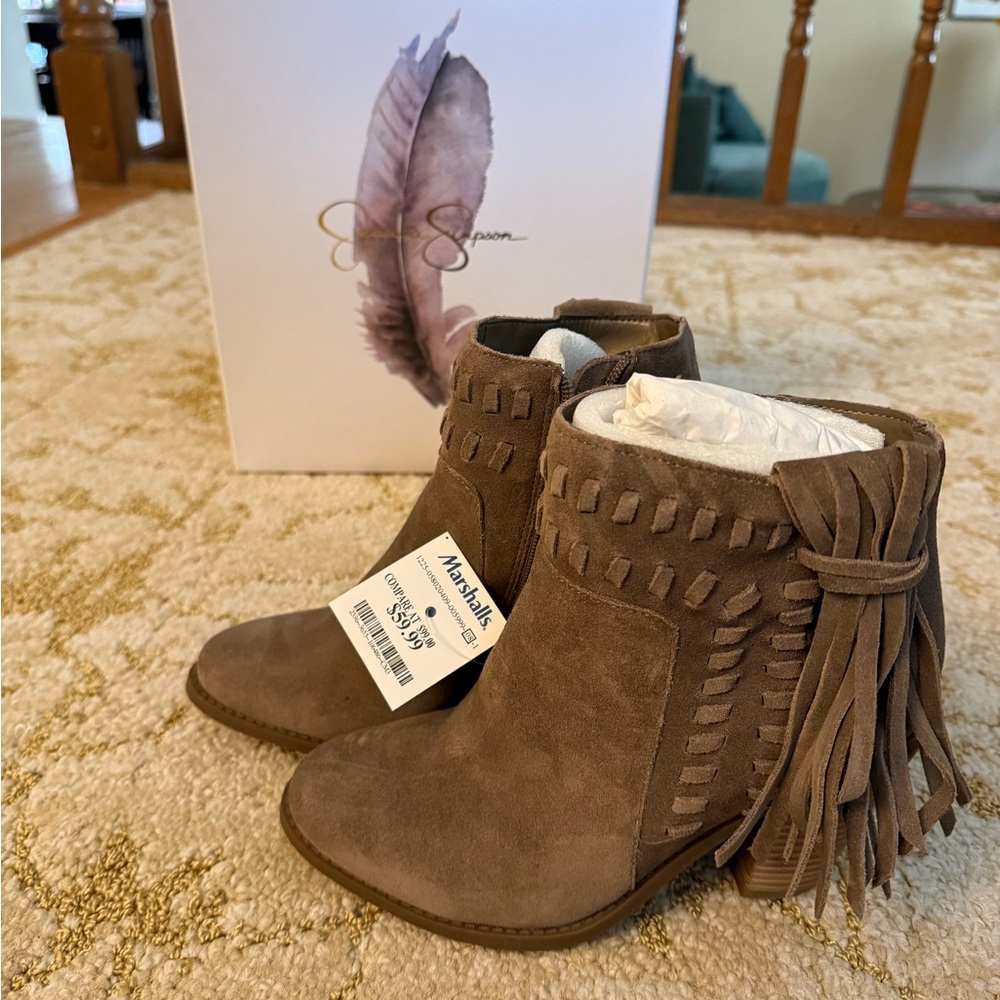 Jessica Simpson tan booties
